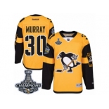 Men's Reebok Pittsburgh Penguins #30 Matt Murray Premier Gold 2017 Stadium Series 2017 Stanley Cup Champions NHL Jersey