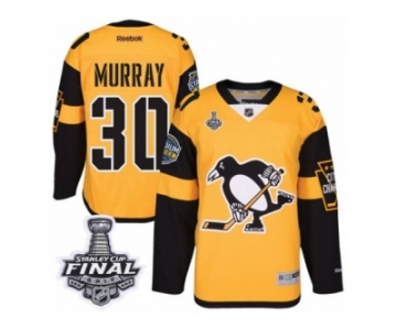 Men's Reebok Pittsburgh Penguins #30 Matt Murray Premier Gold 2017 Stadium Series 2017 Stanley Cup Final NHL Jersey