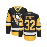 Men's Reebok Pittsburgh Penguins #32 Mark Streit Authentic Black Gold Third NHL Jersey