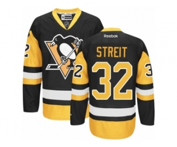 Men's Reebok Pittsburgh Penguins #32 Mark Streit Authentic Black Gold Third NHL Jersey