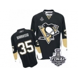 Men's Reebok Pittsburgh Penguins #35 Tom Barrasso Authentic Black Home 2017 Stanley Cup Final NHL Jersey