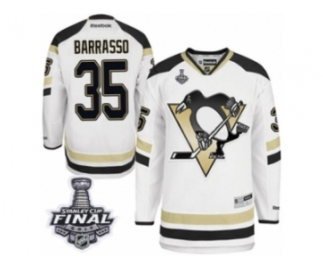 Men's Reebok Pittsburgh Penguins #35 Tom Barrasso Authentic White 2014 Stadium Series 2017 Stanley Cup Final NHL Jersey