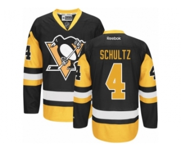 Men's Reebok Pittsburgh Penguins #4 Justin Schultz Authentic Black-Gold Third NHL Jersey