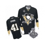 Men's Reebok Pittsburgh Penguins #41 Daniel Sprong Authentic Black Home 2017 Stanley Cup Final NHL Jersey