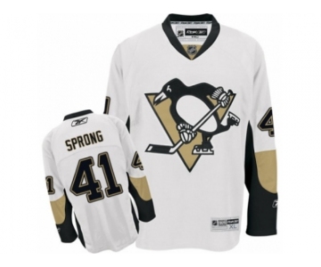 Men's Reebok Pittsburgh Penguins #41 Daniel Sprong Premier White Away NHL Jersey