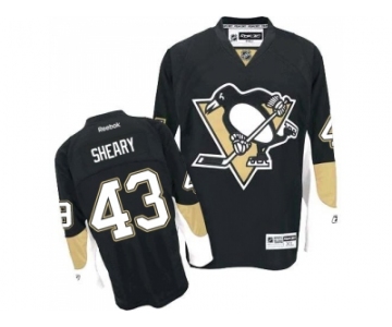 Men's Reebok Pittsburgh Penguins #43 Conor Sheary Premier Black Home NHL Jersey