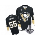 Men's Reebok Pittsburgh Penguins #55 Larry Murphy Authentic Black Home 2017 Stanley Cup Final NHL Jersey