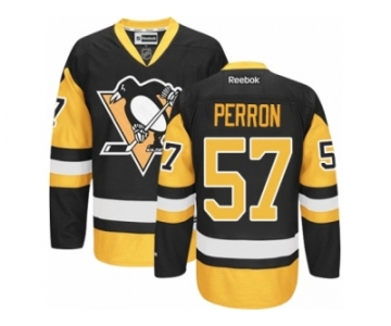 Men's Reebok Pittsburgh Penguins #57 David Perron Authentic Black Gold Third NHL Jersey