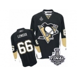 Men's Reebok Pittsburgh Penguins #66 Mario Lemieux Authentic Black Home 2017 Stanley Cup Final NHL Jersey