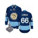 Men's Reebok Pittsburgh Penguins #66 Mario Lemieux Authentic Navy Blue Third Vintage 2017 Stanley Cup Final NHL Jersey