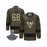 Men's Reebok Pittsburgh Penguins #68 Jaromir Jagr Premier Green Salute to Service 2017 Stanley Cup Champions NHL Jersey