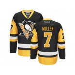 Men's Reebok Pittsburgh Penguins #7 Joe Mullen Authentic Black Gold Third NHL Jersey