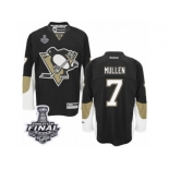 Men's Reebok Pittsburgh Penguins #7 Joe Mullen Premier Black Home 2017 Stanley Cup Final NHL Jersey