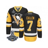 Men's Reebok Pittsburgh Penguins #7 Matt Cullen Premier Black Gold Third 2017 Stanley Cup Champions NHL Jersey