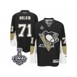 Men's Reebok Pittsburgh Penguins #71 Evgeni Malkin Authentic Black Home 2017 Stanley Cup Final NHL Jersey