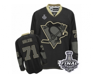 Men's Reebok Pittsburgh Penguins #71 Evgeni Malkin Authentic Black Ice 2017 Stanley Cup Final NHL Jersey