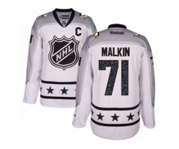 Men's Reebok Pittsburgh Penguins #71 Evgeni Malkin Authentic White Metropolitan Division 2017 All-Star NHL Jersey