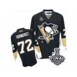 Men's Reebok Pittsburgh Penguins #72 Patric Hornqvist Authentic Black Home 2017 Stanley Cup Final NHL Jersey