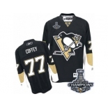 Men's Reebok Pittsburgh Penguins #77 Paul Coffey Premier Black Home 2017 Stanley Cup Champions NHL Jersey