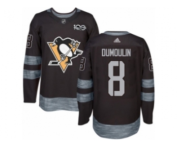 Men's Reebok Pittsburgh Penguins #8 Brian Dumoulin Authentic Black 1917-2017 100th Anniversary NHL Jersey