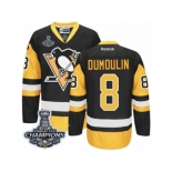 Men's Reebok Pittsburgh Penguins #8 Brian Dumoulin Premier Black Gold Third 2017 Stanley Cup Champions NHL Jersey