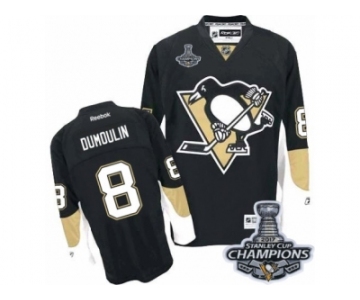 Men's Reebok Pittsburgh Penguins #8 Brian Dumoulin Premier Black Home 2017 Stanley Cup Champions NHL Jersey