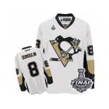 Men's Reebok Pittsburgh Penguins #8 Brian Dumoulin Premier White Away 2017 Stanley Cup Final NHL Jersey