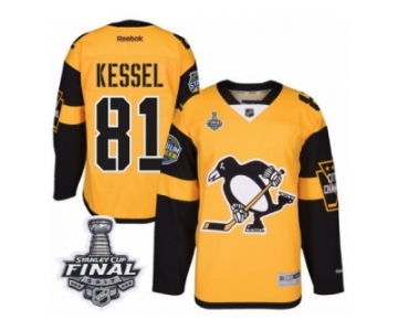 Men's Reebok Pittsburgh Penguins #81 Phil Kessel Authentic Gold 2017 Stadium Series 2017 Stanley Cup Final NHL Jersey