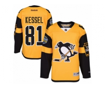 Men's Reebok Pittsburgh Penguins #81 Phil Kessel Authentic Gold 2017 Stadium Series NHL Jersey