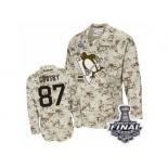 Men's Reebok Pittsburgh Penguins #87 Sidney Crosby Authentic Camouflage 2017 Stanley Cup Final NHL Jersey