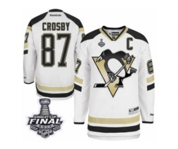 Men's Reebok Pittsburgh Penguins #87 Sidney Crosby Authentic White 2014 Stadium Series 2017 Stanley Cup Final NHL Jersey