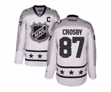 Men's Reebok Pittsburgh Penguins #87 Sidney Crosby Authentic White Metropolitan Division 2017 All-Star NHL Jersey