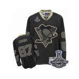 Men's Reebok Pittsburgh Penguins #87 Sidney Crosby Premier Black Ice 2017 Stanley Cup Champions NHL Jersey