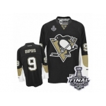 Men's Reebok Pittsburgh Penguins #9 Pascal Dupuis Authentic Black Home 2017 Stanley Cup Final NHL Jersey