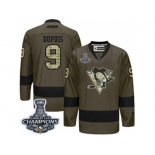 Men's Reebok Pittsburgh Penguins #9 Pascal Dupuis Premier Green Salute to Service 2017 Stanley Cup Champions NHL Jersey