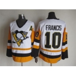 NHL Pittsburgh Penguins #10 Francis Throwback white-yellow jerseys