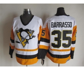 NHL Pittsburgh Penguins #35 Barrasso Throwback white-yellow jerseys