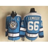 NHL Pittsburgh Penguins #66 Mario Lemieux Throwback blue jersey