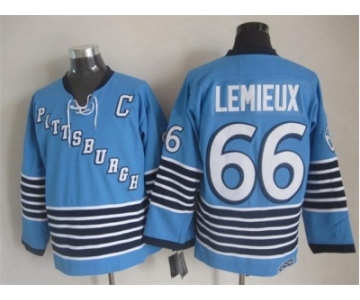 NHL Pittsburgh Penguins #66 Mario Lemieux Throwback blue jerseys