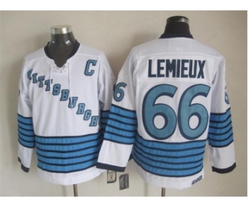 NHL Pittsburgh Penguins #66 Mario Lemieux Throwback white jerseys