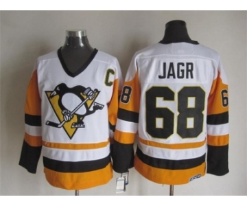 NHL Pittsburgh Penguins #68 Jagr Throwback white-yellow jerseys