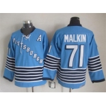 NHL Pittsburgh Penguins #71 Evgeni Malkin Throwback blue jerseys