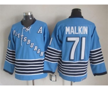 NHL Pittsburgh Penguins #71 Evgeni Malkin Throwback blue jerseys