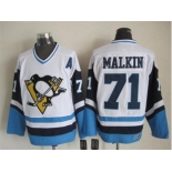 NHL Pittsburgh Penguins #71 Evgeni Malkin Throwback white-blue jerseys