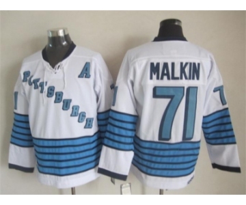 NHL Pittsburgh Penguins #71 Evgeni Malkin Throwback white jerseys