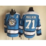 NHL Pittsburgh Penguins #71 Malkin Throwback blue jerseys