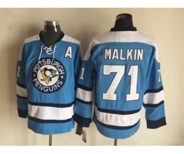 NHL Pittsburgh Penguins #71 Malkin Throwback blue jerseys