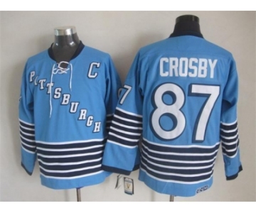 NHL Pittsburgh Penguins #87 Sidney Crosby Throwback blue jerseys