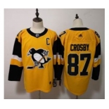 Penguins #87 Sidney Crosby Yellow Alternate Stitched Hockey Jersey