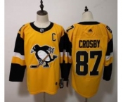 Penguins #87 Sidney Crosby Yellow Alternate Stitched Hockey Jersey